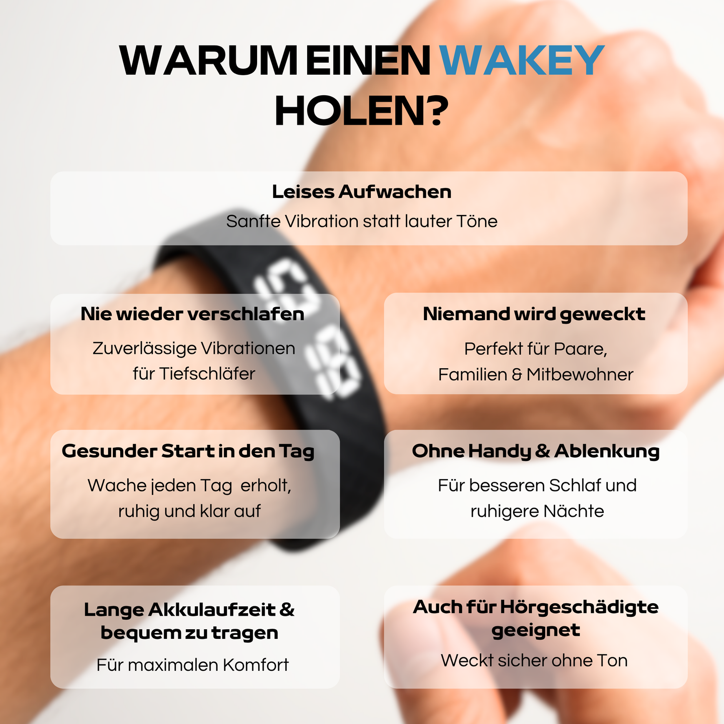 Wakey® - Smarte Vibration sanftes & zuverlässiges aufwachen